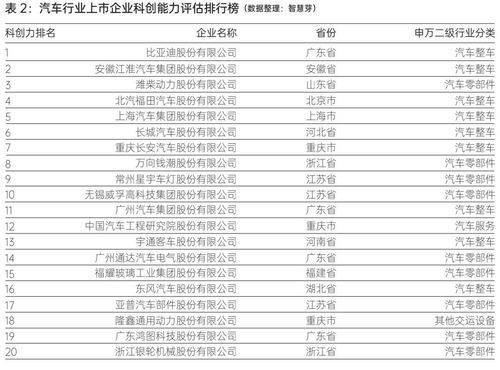 智慧芽公司发布国内上市车企科创力排行榜,马太效应明显